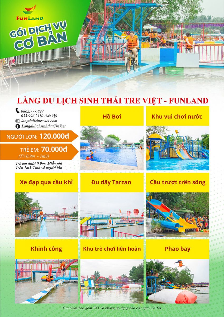 Giá vé cơ bản - Làng du lịch Tre Việt